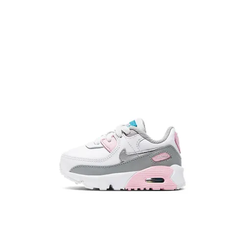 Nike Air Max 90 Low Топ Обувь для малышей Белый серый розовый Infant And Toddler
