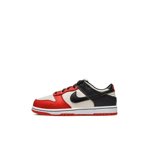 NBA x Nike Dunk Low Топ Кроссовки для скейтбординга Черный Белый Красный Дети Возраст 3-7 лет