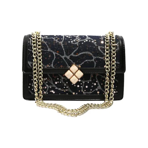 NOMK ПУ (полиуретан) с синтетической кожей сумка через плечо женская черный белый светло-синий темно-синий