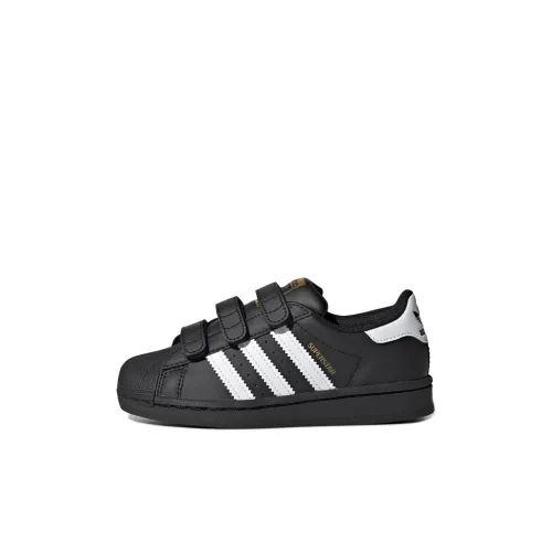 Adidas Originals SUPERSTAR Low Топ Скейтборд Кроссовки Черный Белый Для детей 3-7 лет
