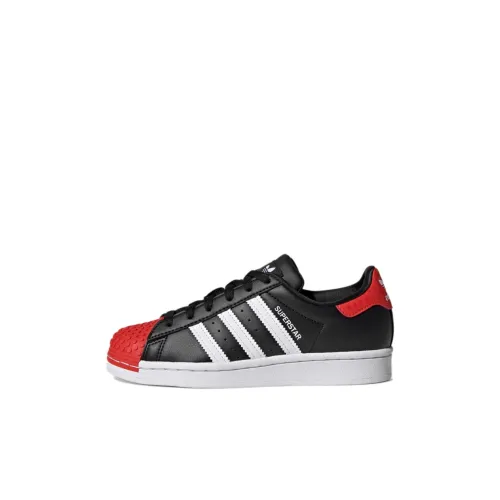 LEGO x adidas originals Superstar Series Устойчивый к истиранию Низкий Топ Детские Скейтбординги Черный Красный Детский