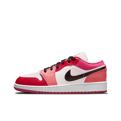 Jordan Air Jordan 1 Low Топ Детские Баскетбольные Кроссовки Красный Розовый