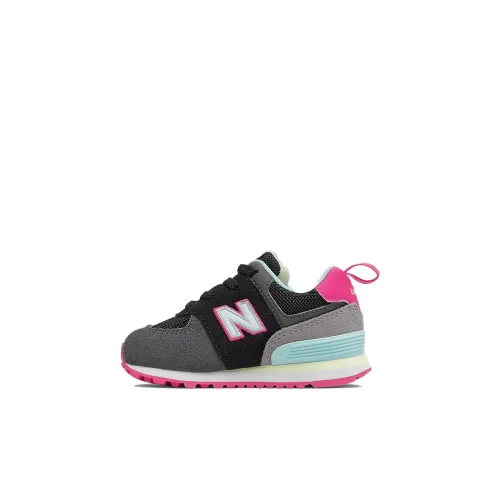 New Balance NB 574 Series Низкий Топ Обувь для малышей Черный Серый Infant и Toddler