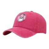 Глубокий розовый круглый ярлык кошка