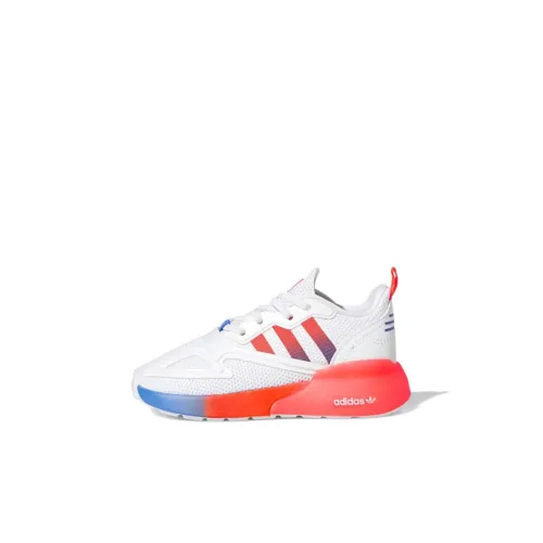 Adidas Originals ZX 2K противоскользящие низкие топы обувь для малышей белый оранжевый синий для младенцев и малышей
