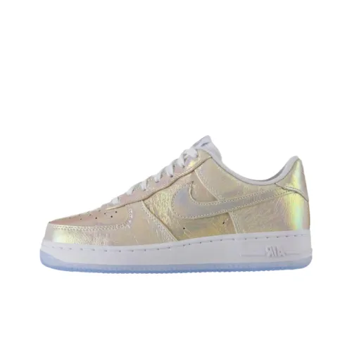 Nike Air Force 1 Rainbow Low Top Детские Скейтбординги Белый Золото Подростки