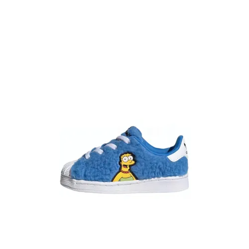 The Simpsons x Adidas Originals SUPERSTAR Устойчивая к истиранию Низкая Обувь для малышей Синий Infant и Toddler