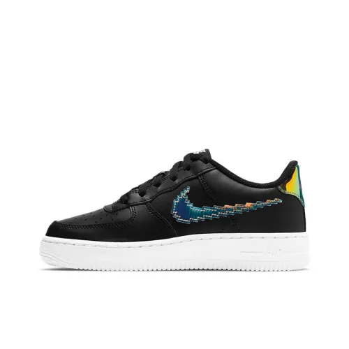 Nike Air FORCE 1 LV8 Slip-resistant Low Top Детские Скейтбординги Черные Подростки