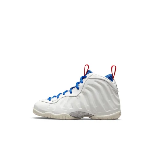 nike Foamposite One Little Posite Oneb MID Топ Винтажные баскетбольные кроссовки Белый синий красный Дети Возраст 3-7 лет