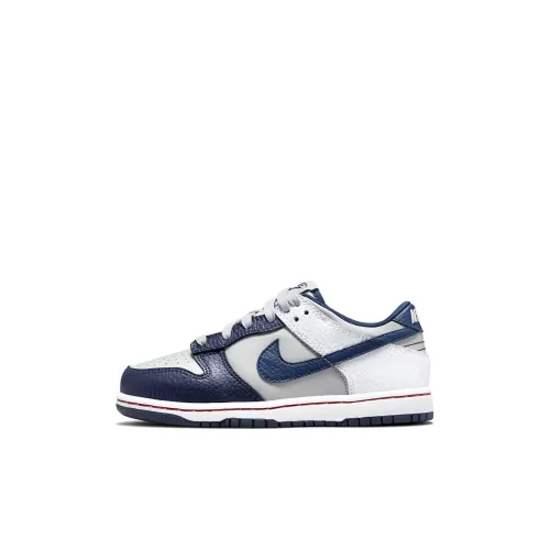 NBA x Nike Dunk EMB 'Brooklyn Nets' Низкие Скейтборд Кроссовки Серый Белый Синий Для детей 3-7 лет