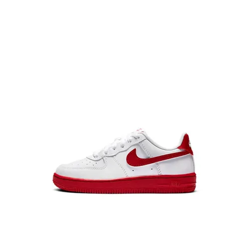 Nike Air Force 1 Low Топ Детские Скейтбординги Белый и красный для детей 3-7 лет