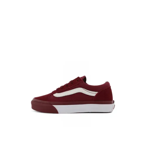 Vans Old Skool Дышащий Низкий Топ Детские Скейтбординги Красный для Детей Возрастом 3-7 Лет