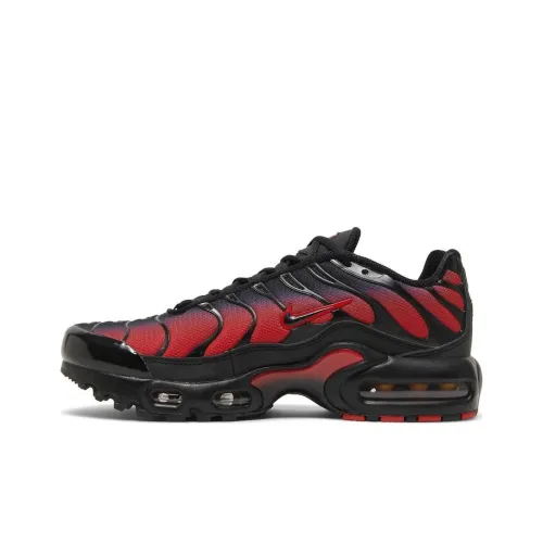 Nike Air Max Plus Детская беговая обувь Низкий топ Черный Красный Подростковый возраст