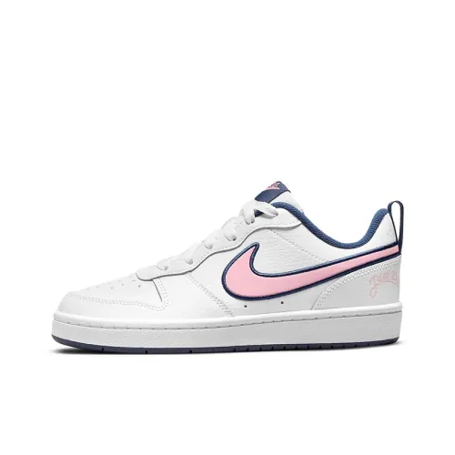 Nike Court Borough Low 2 SE1 Противоскользящий Легкий Амортизирующий Низкий Топ Детские Скейтбординги Белый Синий Розовый