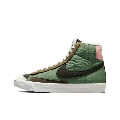 Nike Blazer '77 Slip Resistant Abrasion Resistant MID Топ Детские Скейтбординги Зеленый Коричневый