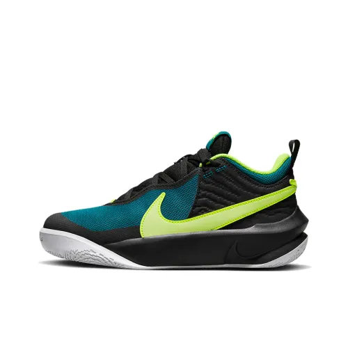 Nike Team Hustle D 10 Slip-resistant Амортизация Устойчивость к истиранию Низкий топ Детские баскетбольные кроссовки