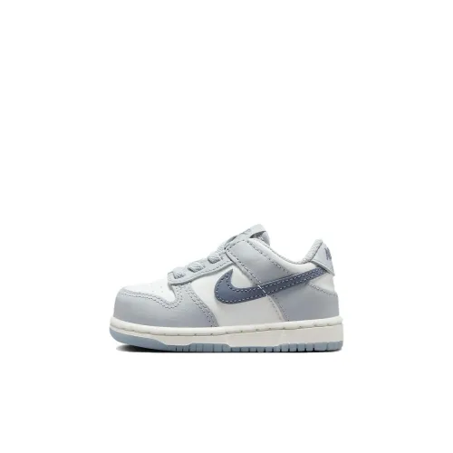 nike Dunk Амортизация Износостойкие Низкие Топ Обувь для малышей Серый Белый Infant и Toddler