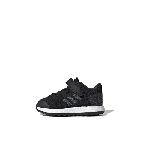 Adidas Pureboost Go El I Slip Resistant Низкий Топ Обувь для малышей Черный белый Infant And Toddler