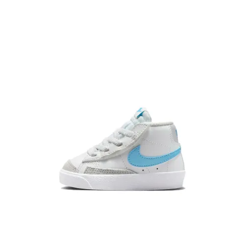 Nike Blazer '77 Амортизация Износостойкий MID Топ Обувь для малышей Белый и синий цвет Infant And Toddler