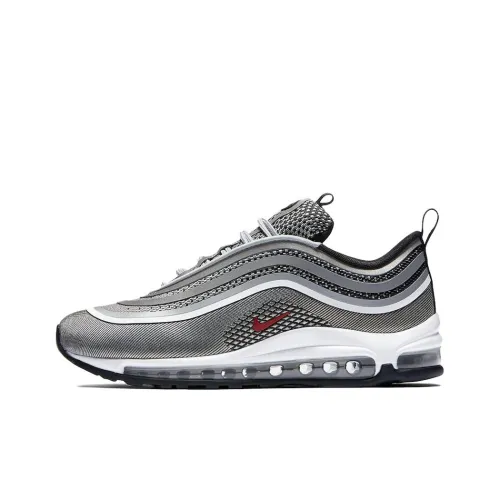 Nike Air Max 97 Ультра 17 GS Амортизация Износостойкий Низкий Топ Детские Беговые Кроссовки Черный Белый Подростки