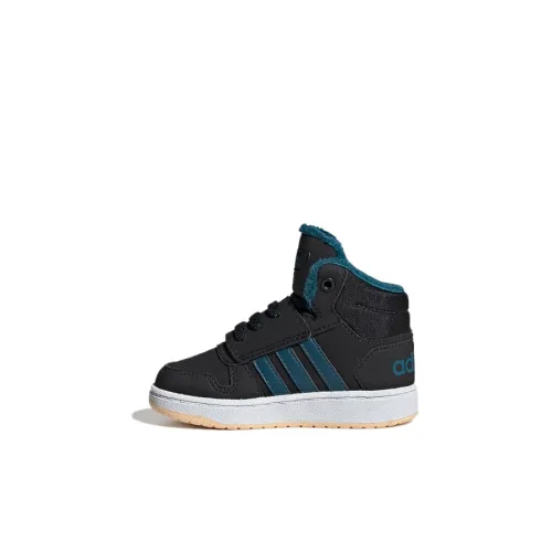 ADIDAS NEO Hoops 2,0 Устойчивые к истиранию MID Топ Обувь для малышей Черный Синий Infant и Toddler