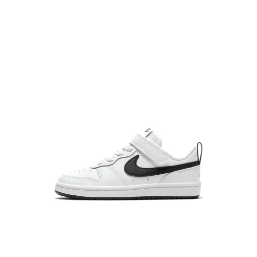 Nike Court Borough Low 2 Устойчивый к истиранию Низкий Топ Поддержка Детские Скейтбординг Белый Черный