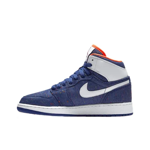 Jordan Air Jordan 1 Детские баскетбольные кроссовки Высокие Топы для школьного возраста