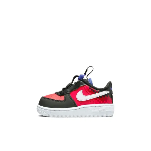 Nike Air FORCE 1 Toggle SE Водонепроницаемый и Износостойкий Низкий Топ Скейтборд Кроссовки Черный Красный Для Малышей и Детей