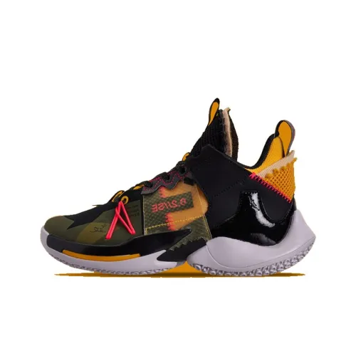 Джордан Why Not Zer0,2 Устойчивый к истиранию MID Баскетбольные кроссовки Оранжевый Черный