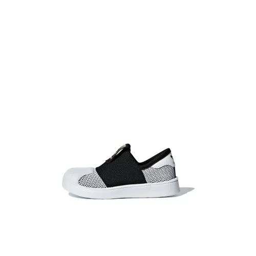 Adidas Originals Superstar Series противоскользящие низкие топы обувь для малышей черный белый для младенцев и малышей