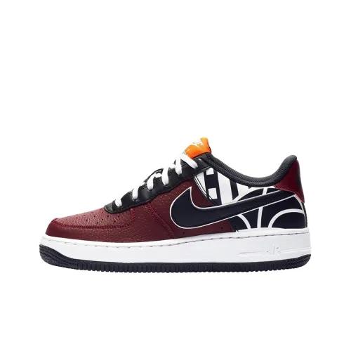 Nike Air Force 1 Low Топ Детские Скейтбординги Черный Белый Красный Подростки