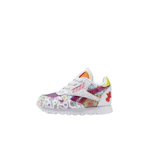 Reebok Конфетный цвет Land Classic Leather Low Топ Спортивная повседневная обувь Белый Infant And Toddler
