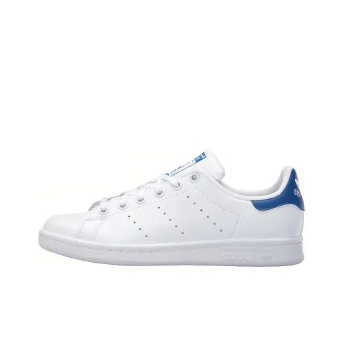 Adidas Originals Stan Smith J Дышащие Низкие Кроссовки для Скейтбординга Белые Синие Ласточкин Хвост
