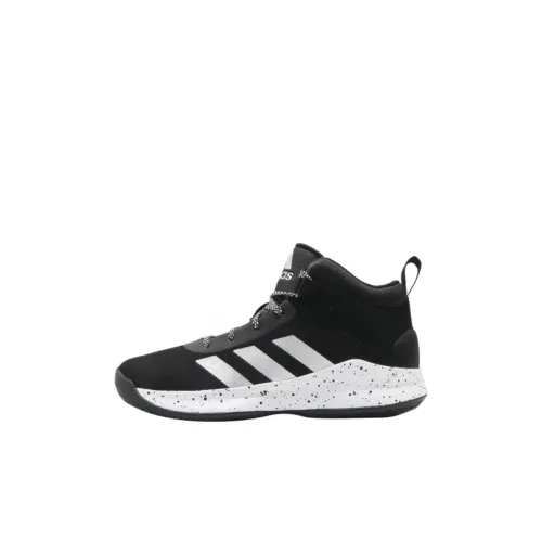 Adidas Cross Em Up 5 Дышащий MID Топ Детские Баскетбольные Кроссовки Черный Белый Детский