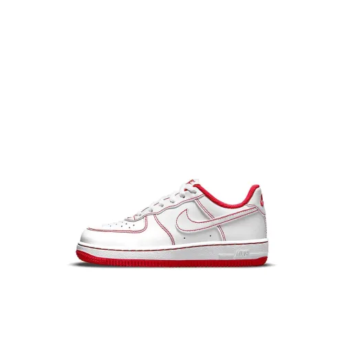 Nike Air Force 1 Low Топ Детские Скейтбординги Белый и красный для детей 3-7 лет