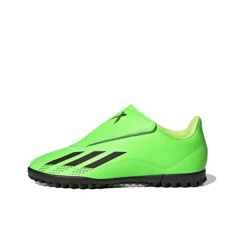 Adidas X SPEEDPORTAL.4 Устойчивый к истиранию Низкий Топ Детская Футбольная Обувь Неоновый Зеленый Подростки