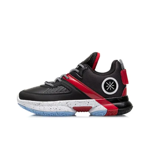 LINING YOUNG WAY OF WADE Низкие баскетбольные кроссовки черного и красного цвета для подростков