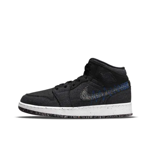 Jordan Air Jordan 1 Детские баскетбольные кроссовки MID Топ Школьный возраст