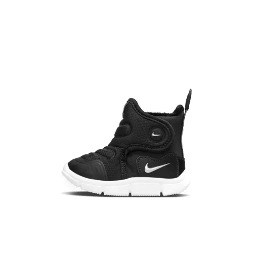 Nike Novice Slip-Resistant Амортизация Устойчивость к износу Термическая защита Высокий топ Обувь для малышей Черный Серебряный Младенец и Малыш