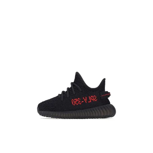Adidas Originals Yeezy Boost 350 V2 Черный Красный 'Темно-Красный' Низкий Топ Спортивная Повседневная Обувь Черный Красный Для Малышей и Детей