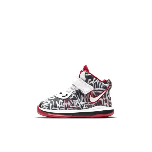 Обувь Nike Lebron 8 "Graffiti" High Top для малышей черная красная с граффити для младенцев и малышей