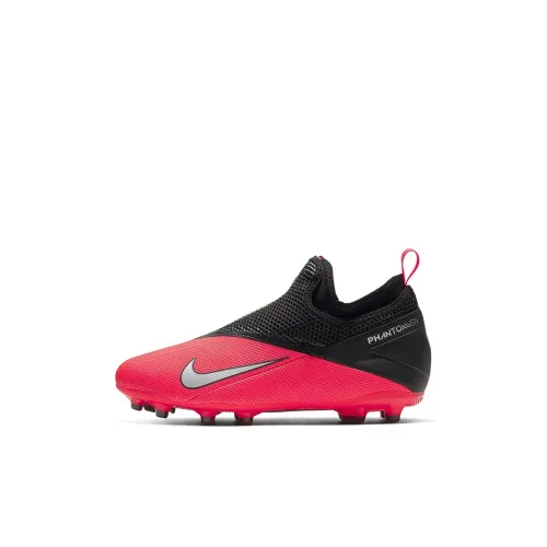 nike Phantom Vision 2 ACADEMY DF FG MG Противоскользящий Устойчивый к истиранию MID Топ Детские футбольные бутсы Черный Красный Детский