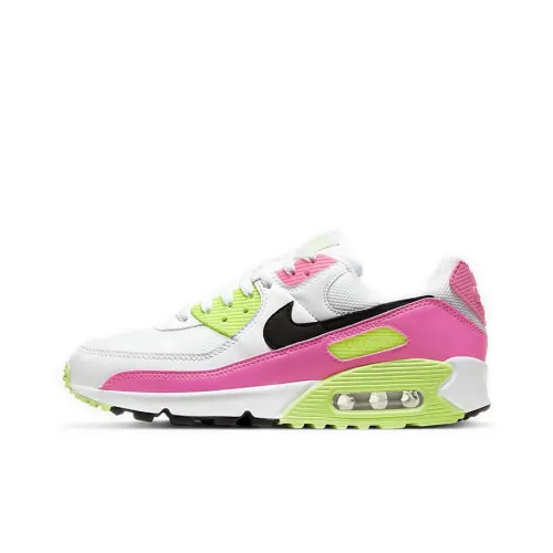 Nike Air Max 90 Low Топ Детские беговые кроссовки Белый розовый зеленый Подростки