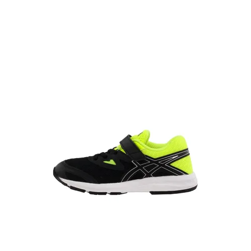 Asics Amplica Кружево Вверх Устойчивый к истиранию Низкий Топ Детская Беговая Обувь Черный Желтый Для детей 3-7 лет