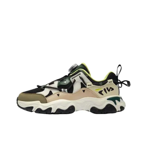 FILA KIDS BOA Slip-Resistant Rebound Low Top Детская беговая обувь Бежевый Черный Подростки