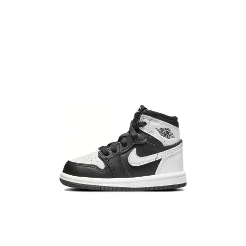 Jordan Air Jordan 1 Нижняя юбка Резистентные амортизаторы Высокий топ Обувь для малышей Черно-белая панда Детский и малыш