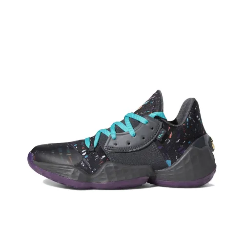 Adidas Harden Vol. 4 Амортизация Низкие Баскетбольные Кроссовки Черный Синий Фиолетовый Подростки