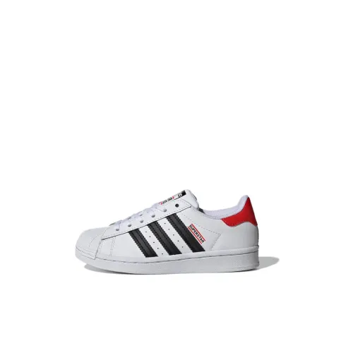 RUN DMC x adidas originals Superstar Series Low Топ Детские Скейтбординги Белый черный для детей 3-7 лет