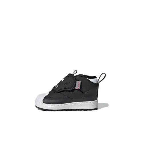 Adidas Originals SUPERSTAR 360 Boot I MID Топ Обувь для малышей Черный белый Infant And Toddler