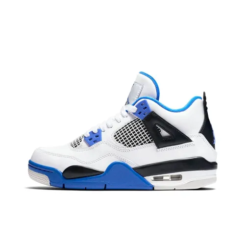 Jordan Air Джордан 4 Ретро Motorsports 2017 MID Топ Детские Баскетбольные Кроссовки Сине-белый